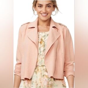 LC Lauren Conrad Blush Pink Trench Coat Sz L new With Tag